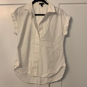 Calvin Klein Half button shirt high low back white size 6